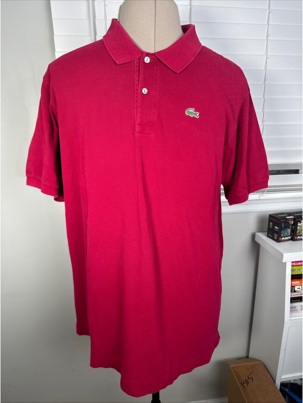 Vtg Lacoste Men's Polo Shirt Red Cotton XL Made In France
